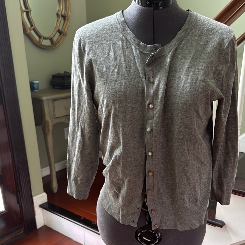 Gray Button-Up Cardigan